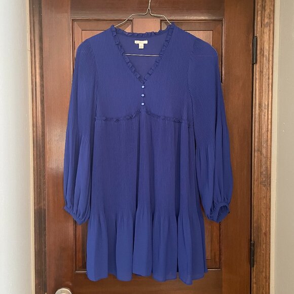 Size Large Est. 1946 cobalt blue accordion pleated dress - Picture 1 of 11